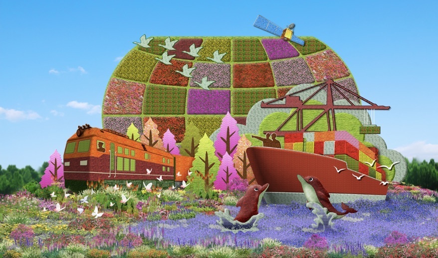 2023国庆摆花方案公布,大花篮里首次装上了“五谷”