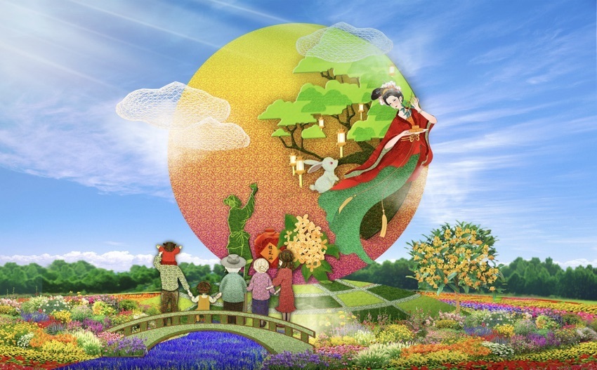 2023国庆摆花方案公布,大花篮里首次装上了“五谷”