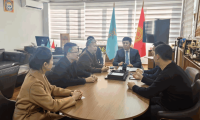 中亚广东总商会陪同中国贸促会中亚代表处拜会吉尔吉斯国家工商会